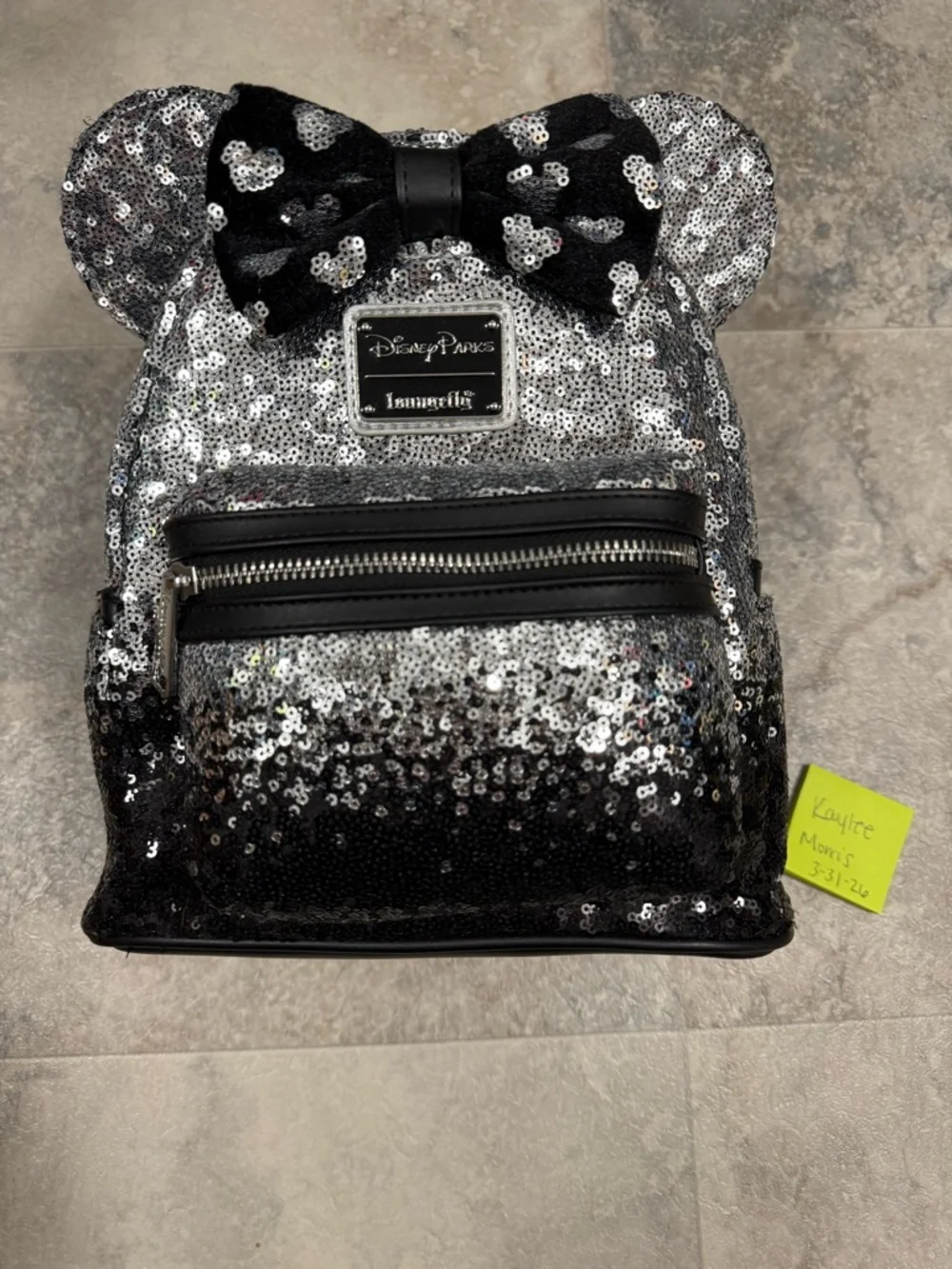 Loungefly Silver and Black Sequin Backpack - Picture 2 of 9